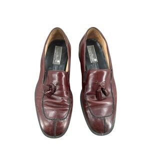 Stanley Blacker Burgundy Leather Tassel Kiltie Loafers Shoes Men's Sz 8M US/42EU